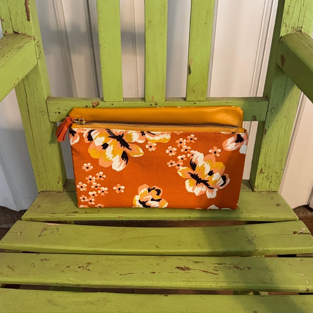 Rachel Pally Floral Orange Clutch New